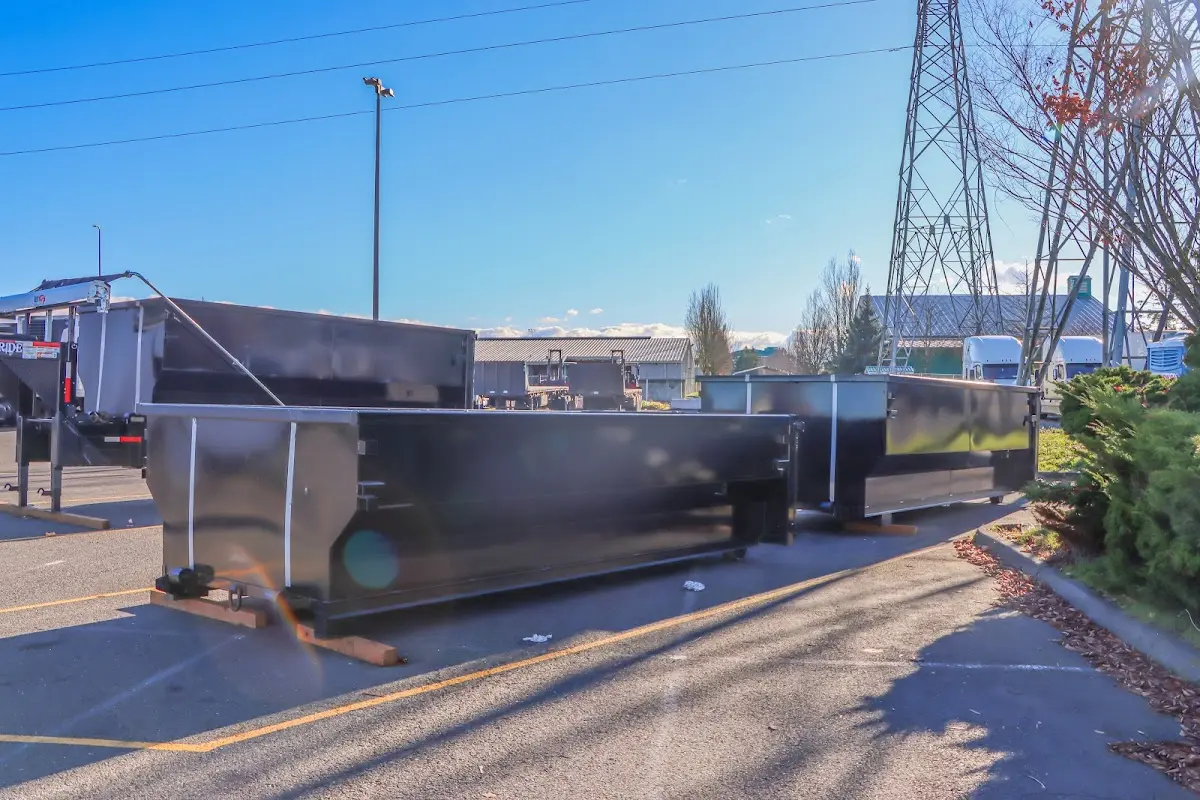 Roll-off dumpster ready for waste disposal at job site for Roll Off Dumpster Rental in Arlington Heights